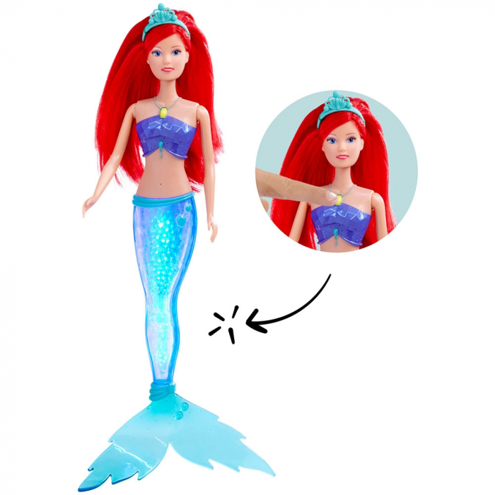 Papusa Simba Steffi Love Sparkle Mermaid 29 cm cu lumini [4]