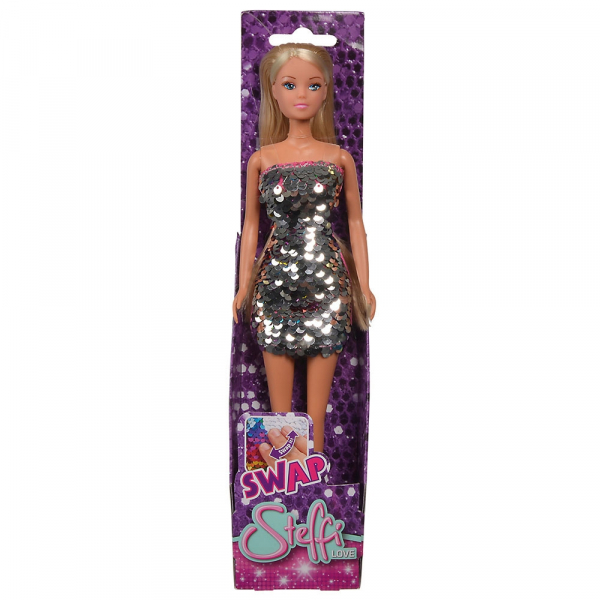 Papusa Simba Steffi Love Swap 29 cm cu rochie gri [2]