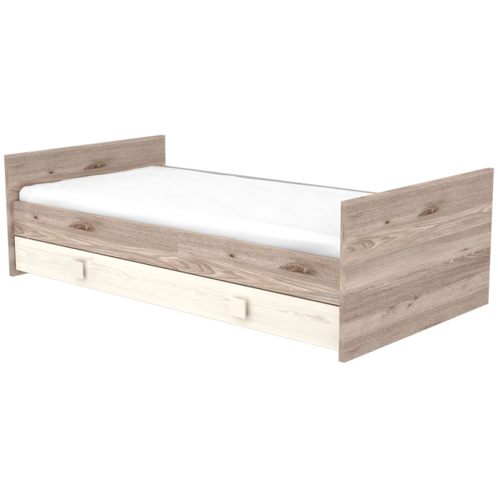 Patut copii transformabil din lemn cu sertar Hubners Sofia 140x70 cm crem nisip [4]