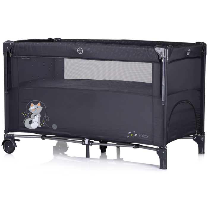 Patut pliabil Chipolino Relax anthracite cu laterala culisanta [2]