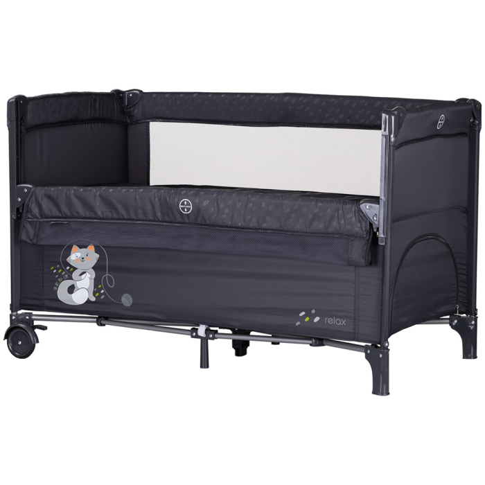 Patut pliabil Chipolino Relax anthracite cu laterala culisanta [1]