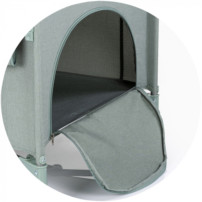 Patut pliabil Chipolino Relax basil linen cu laterala culisanta [6]
