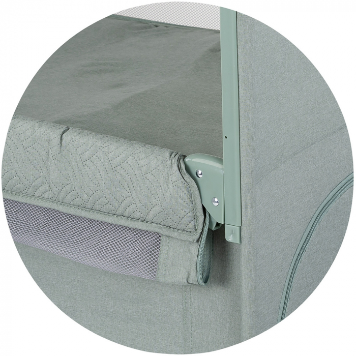 Patut pliabil Chipolino Relax basil linen cu laterala culisanta [4]
