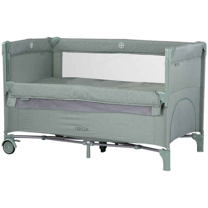 Patut pliabil Chipolino Relax basil linen cu laterala culisanta [1]
