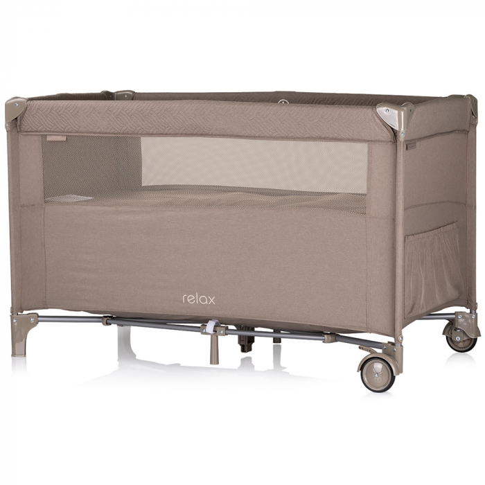 Patut pliabil Chipolino Relax tiramisu linen cu laterala culisanta [3]