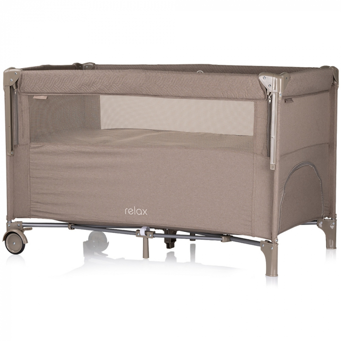 Patut pliabil Chipolino Relax tiramisu linen cu laterala culisanta [2]