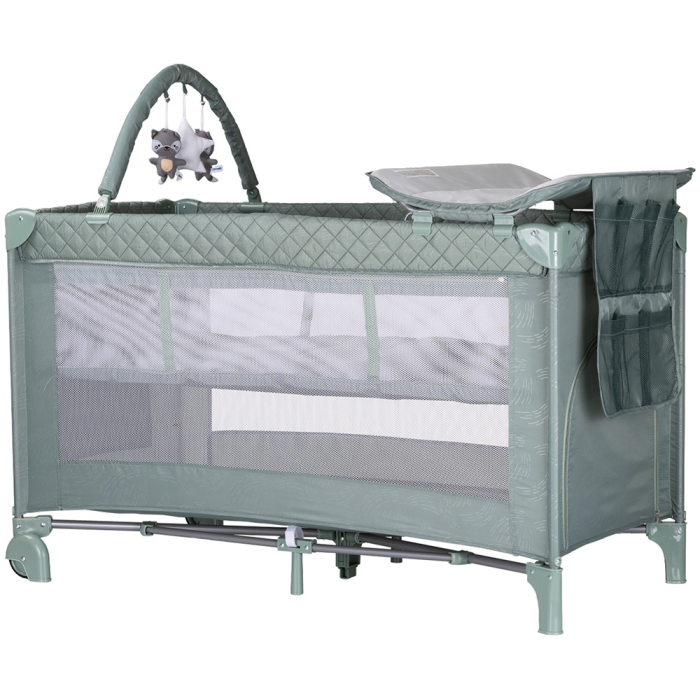 Patut pliabil cu saltea de infasat Chipolino Luna basil [1]