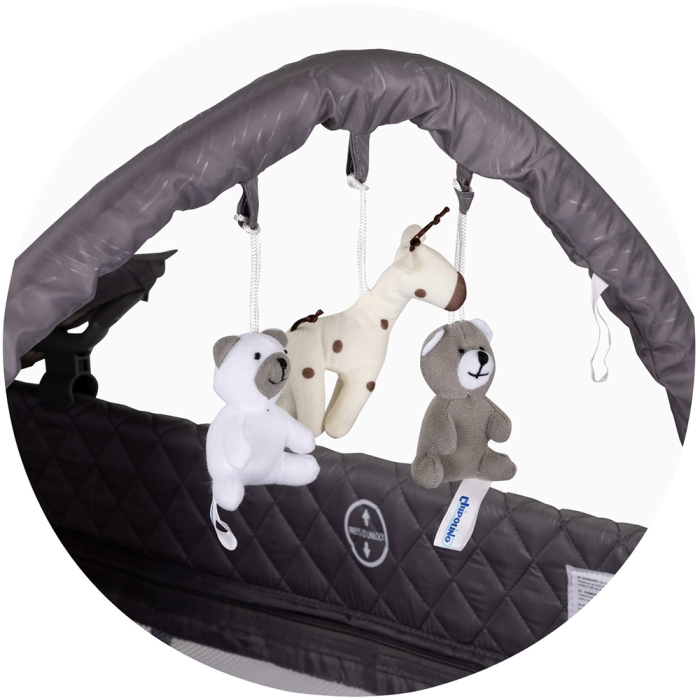 Patut pliabil cu saltea de infasat Chipolino Luna cloud [3]