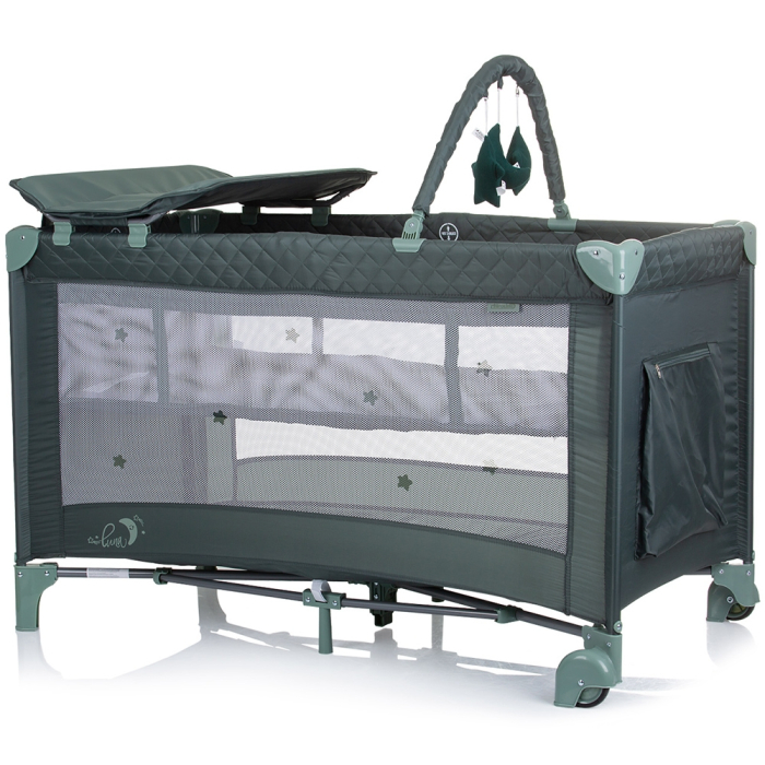 Patut pliabil cu saltea de infasat Chipolino Luna pastel green [2]