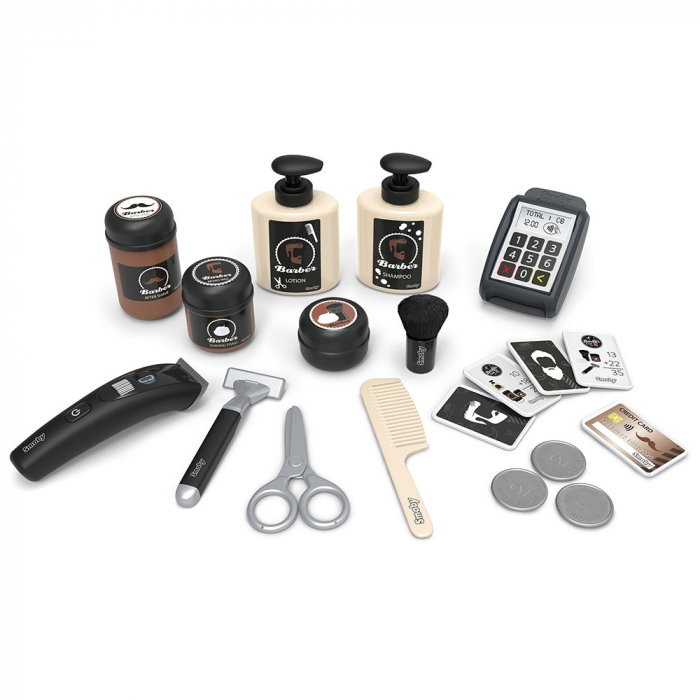 Salon coafura pentru copii Smoby Barber Shop, Barber and Cut negru [3]