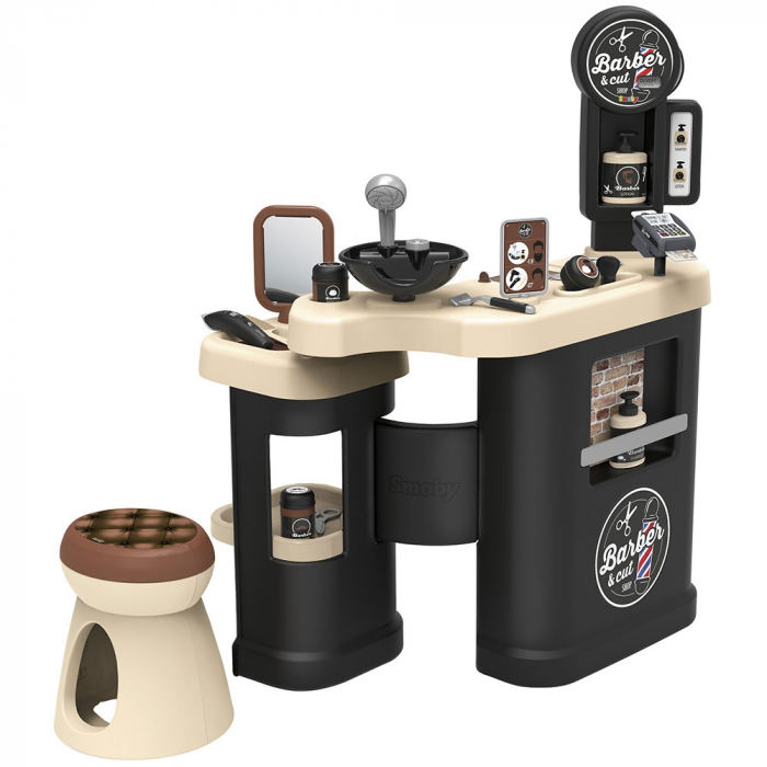 Salon coafura pentru copii Smoby Barber Shop, Barber and Cut negru [1]