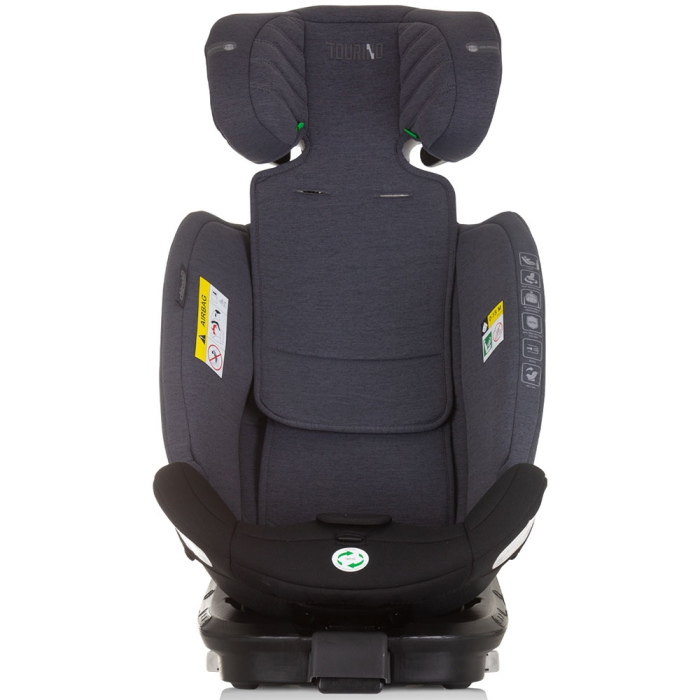 Scaun auto Chipolino Tourino I-Size 40-150 cm grey mix cu sistem Isofix [9]