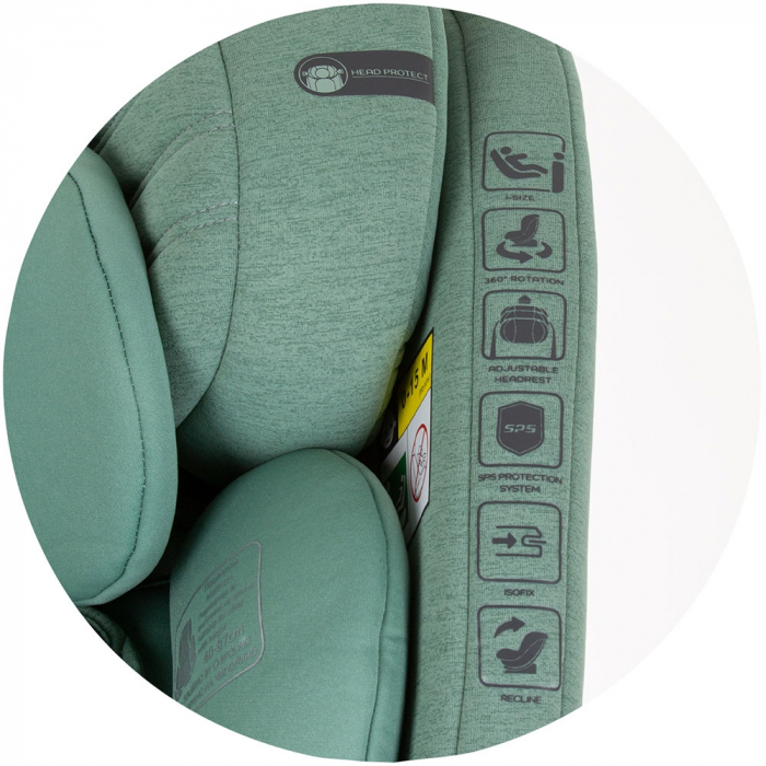 Scaun auto Chipolino Tourino I-Size 40-150 cm pastel green cu sistem Isofix [14]