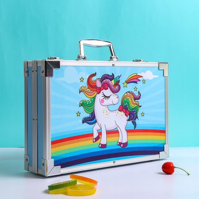 Set 145 piese pentru pictura cu geanta de transport ALBASTRU UNICORN [3]