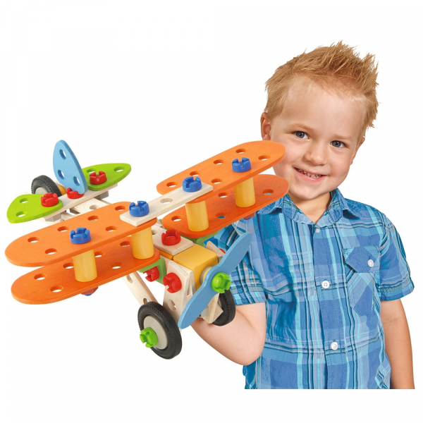 Set constructie din lemn Eichhorn Constructor Biplane 85 piese [6]