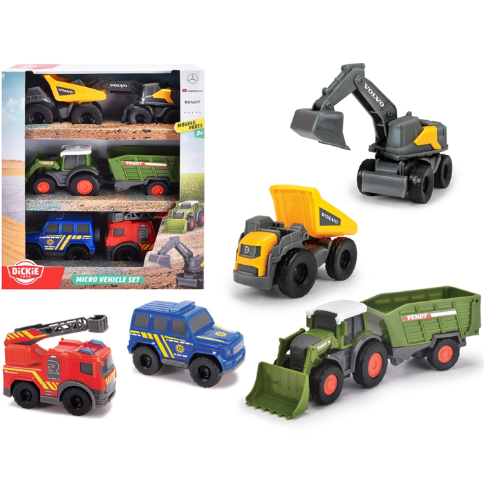 Set Dickie Toys Micro City Team 9 cm cu 5 vehicule [16]