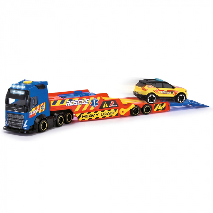 Set Dickie Toys Rescue Transporter 40 cm cu camion, masina, elicopter si accesorii [9]