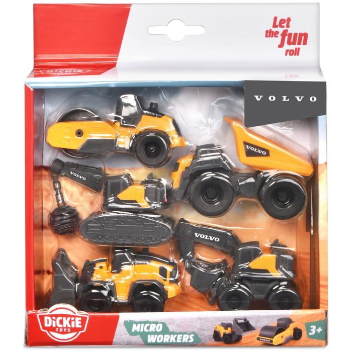 Set Dickie Toys Volvo Micro Workers 9 cm cu 5 vehicule [17]