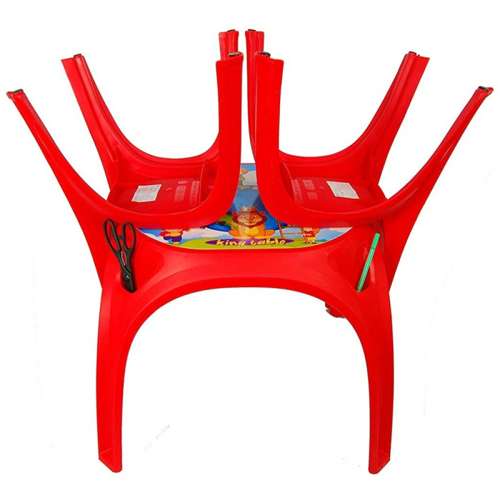 Set Masuta cu 2 scaune pentru copii Pilsan King Table red [2]