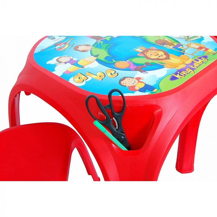Set Masuta cu 2 scaune pentru copii Pilsan King Table red [3]