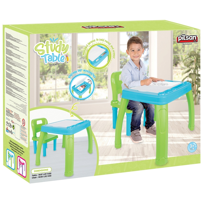 Set Masuta cu scaun pentru copii Pilsan Study Table blue [2]