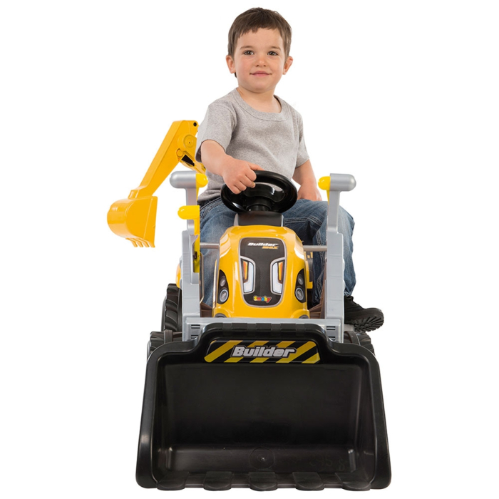 Tractor cu pedale si remorca Smoby Builder Max galben [2]