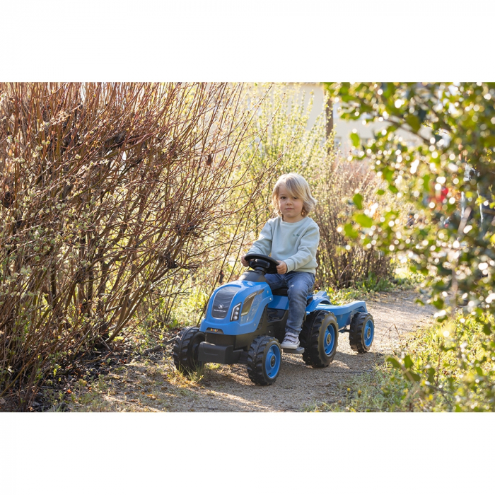 Tractor cu pedale si remorca Smoby Farmer XL albastru [10]