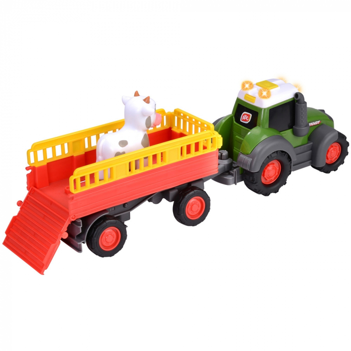 Tractor Simba ABC Fendt Animal Trailer 30 cm cu lumini, sunete, remorca si figurina [2]