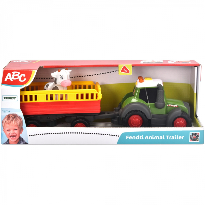 Tractor Simba ABC Fendt Animal Trailer 30 cm cu lumini, sunete, remorca si figurina [8]