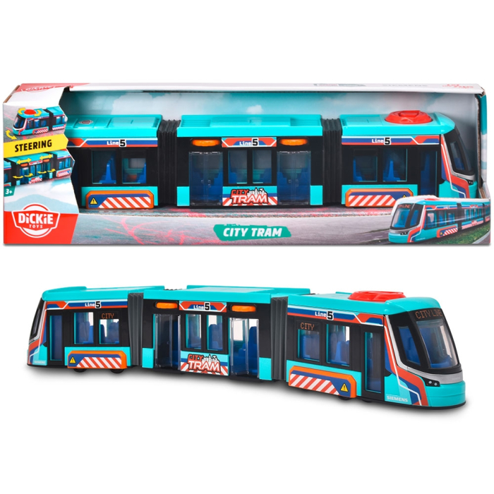 Tramvai Dickie Toys Siemens City Tram 41,5 cm albastru [9]