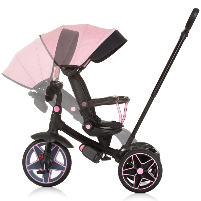 Tricicleta cu copertina si sezut reversibil Chipolino Derby flamingo [7]