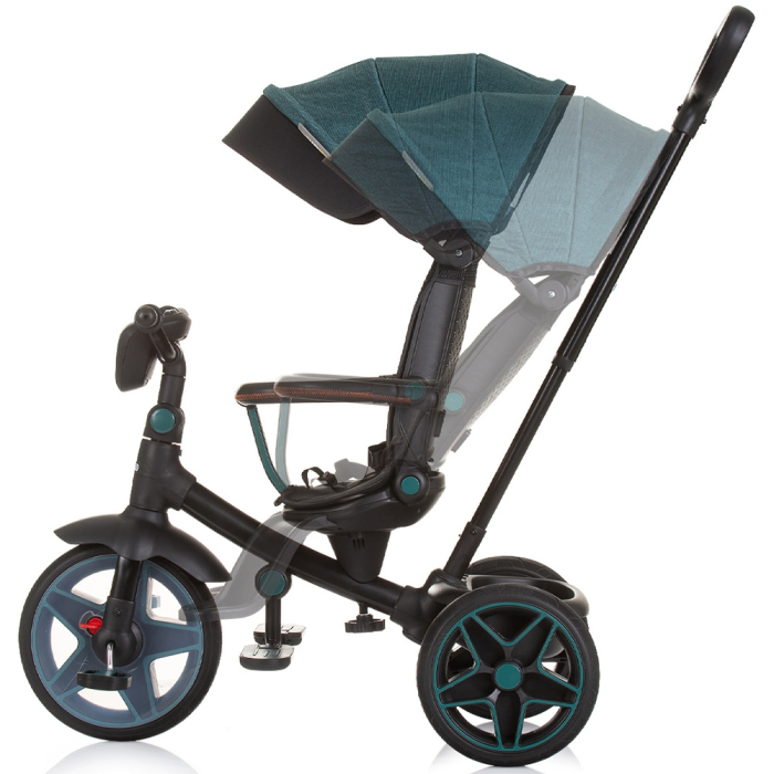 Tricicleta cu copertina si sezut reversibil Chipolino Derby teal [4]