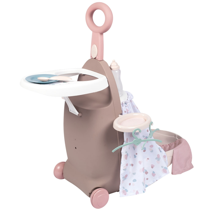 Valiza multifunctionala pentru papusi Smoby Baby Nurse 3 in 1 maro [1]