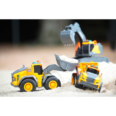 Buldozer Dickie Toys Volvo Wheel Loader 23 cm cu lumini si sunete [6]