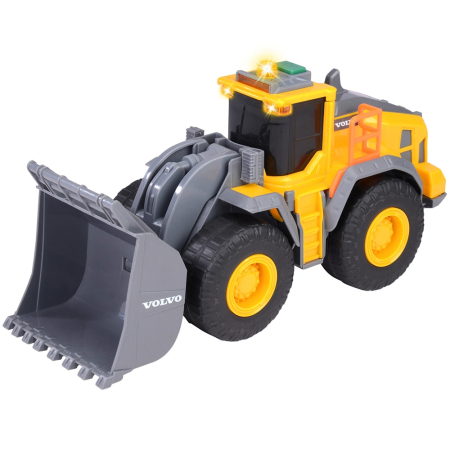 Masinute si Piste masinute - Buldozer Dickie Toys Volvo Wheel Loader 23 cm cu lumini si sunete