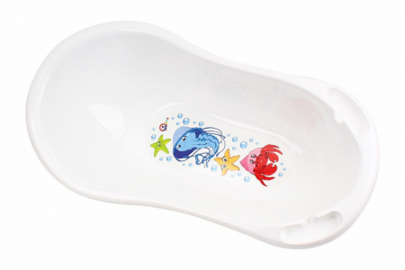  Cadite copii - Cadita baby pentru baie cu autocolant TechnoK, alb