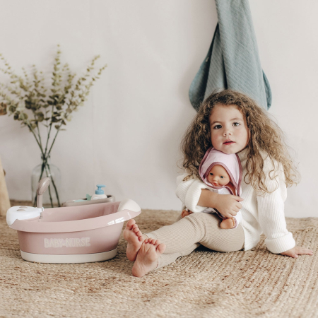 Cadita pentru papusa Smoby Baby Nurse Baleno Bath roz cu accesorii [4]