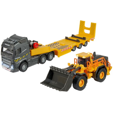 Camion Majorette Volvo cu remorca si buldozer [1]