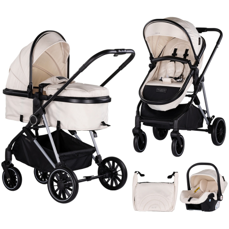 Carucioare 3 in 1 - Carucior Chipolino Aura 3 in 1 biscotta