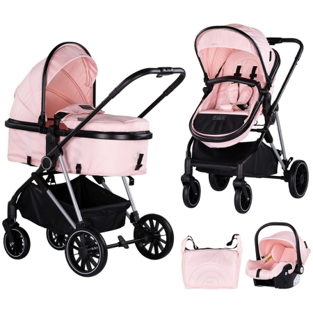 Carucioare 3 in 1 - Carucior Chipolino Aura 3 in 1 pink marshmallow