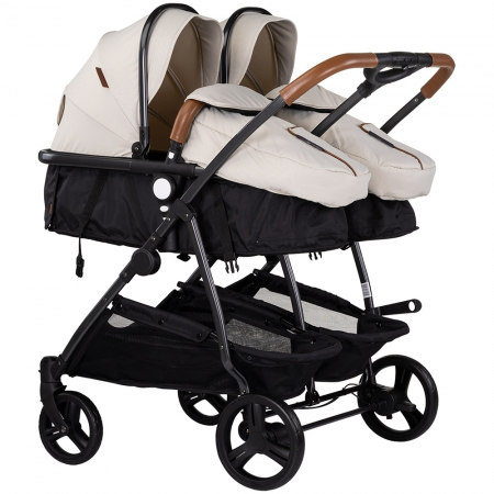 Carucioare gemeni - Carucior gemeni Chipolino Duo Smart 2 in 1 biscotta