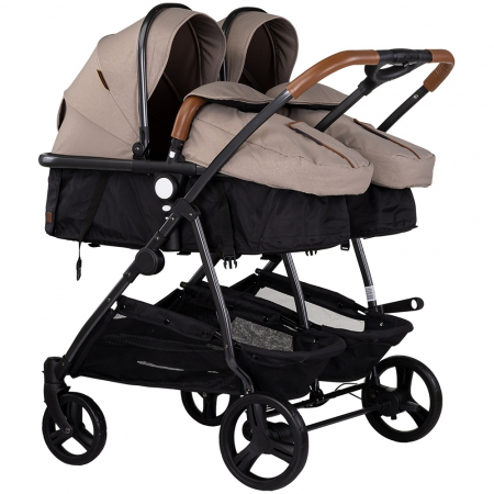 Carucioare gemeni - Carucior gemeni Chipolino Duo Smart 2 in 1 tiramisu