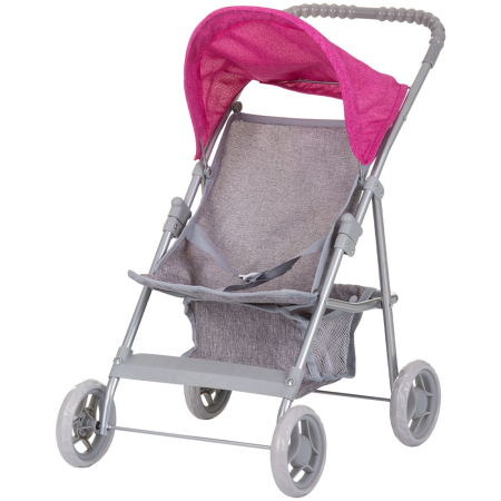Carucioare pentru papusi - Carucior pentru papusi Chipolino Alice grey pink linen