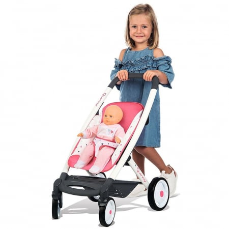 Carucior pentru papusi Smoby Quinny Combi 3 in 1 roz [5]