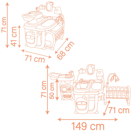 Centru de ingrijire pentru papusi Smoby Baby Nurse Large Doll`s Play Center cu 18 accesorii [1]