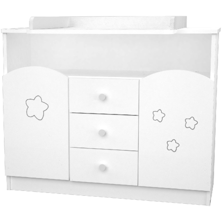 Comoda de infasat Hubners Matei 106 cm alb cu stelute [1]