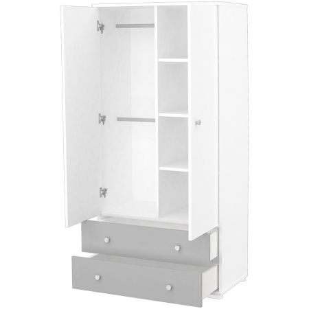 Dulap cu 2 usi si 2 sertare Hubners Patrik alb grafit [2]