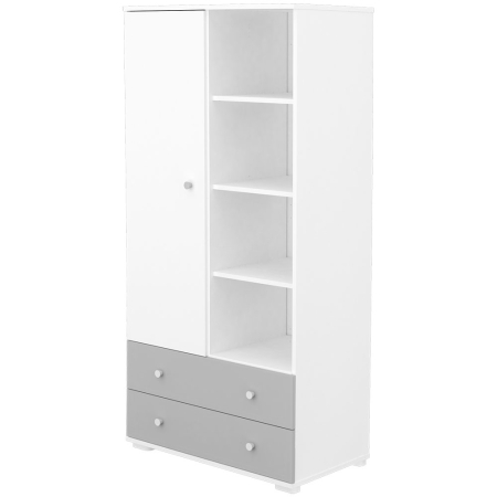 Dulap cu o usa si 2 sertare Hubners Patrik alb grafit [1]