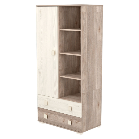 Mobilier copii - Dulap cu o usa si 2 sertare Hubners Sofia crem nisip