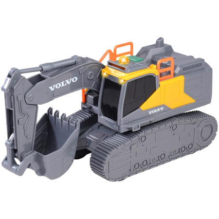 Masinute si Piste masinute - Excavator Dickie Toys Volvo Tracked Excavator 23 cm cu lumini si sunete